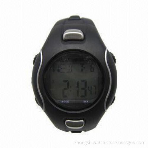 Black Multifunction Watch for Outdoor Sports, Pulse/Heart Rate Counter, Calories Monitor